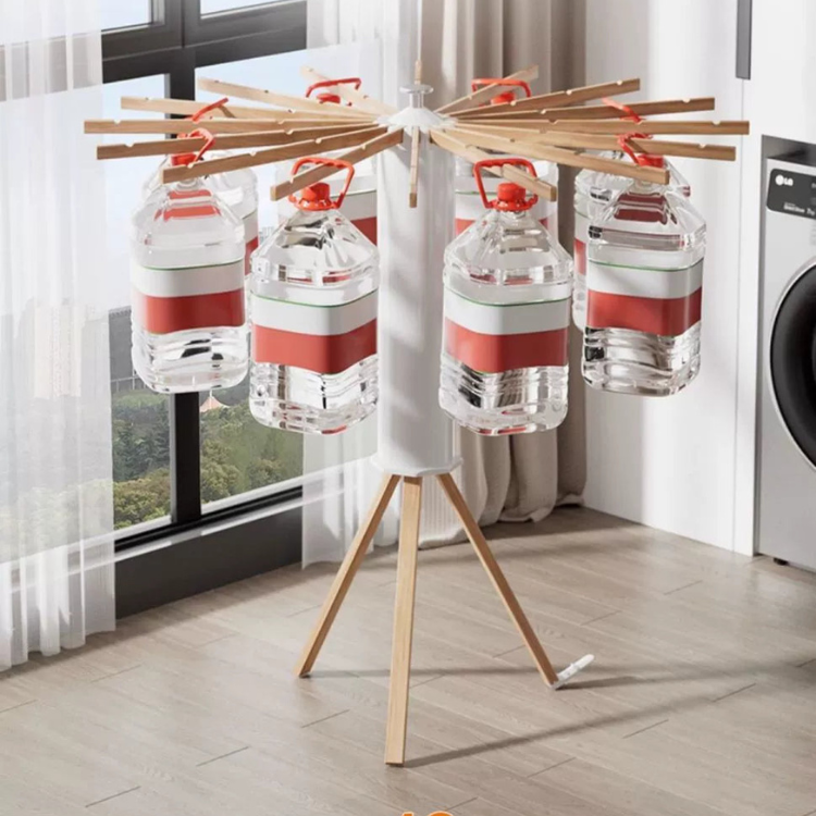 Clothes Drying Rack Floor Foldable Balcony Household Cylinder Tripod ...