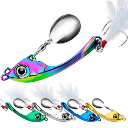 Metal Fishing Lure Trolling Rotating Wobbler Hard Bait