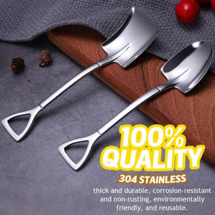 Stainless Steel Retro Shovel Coffee Spoon 4PCS